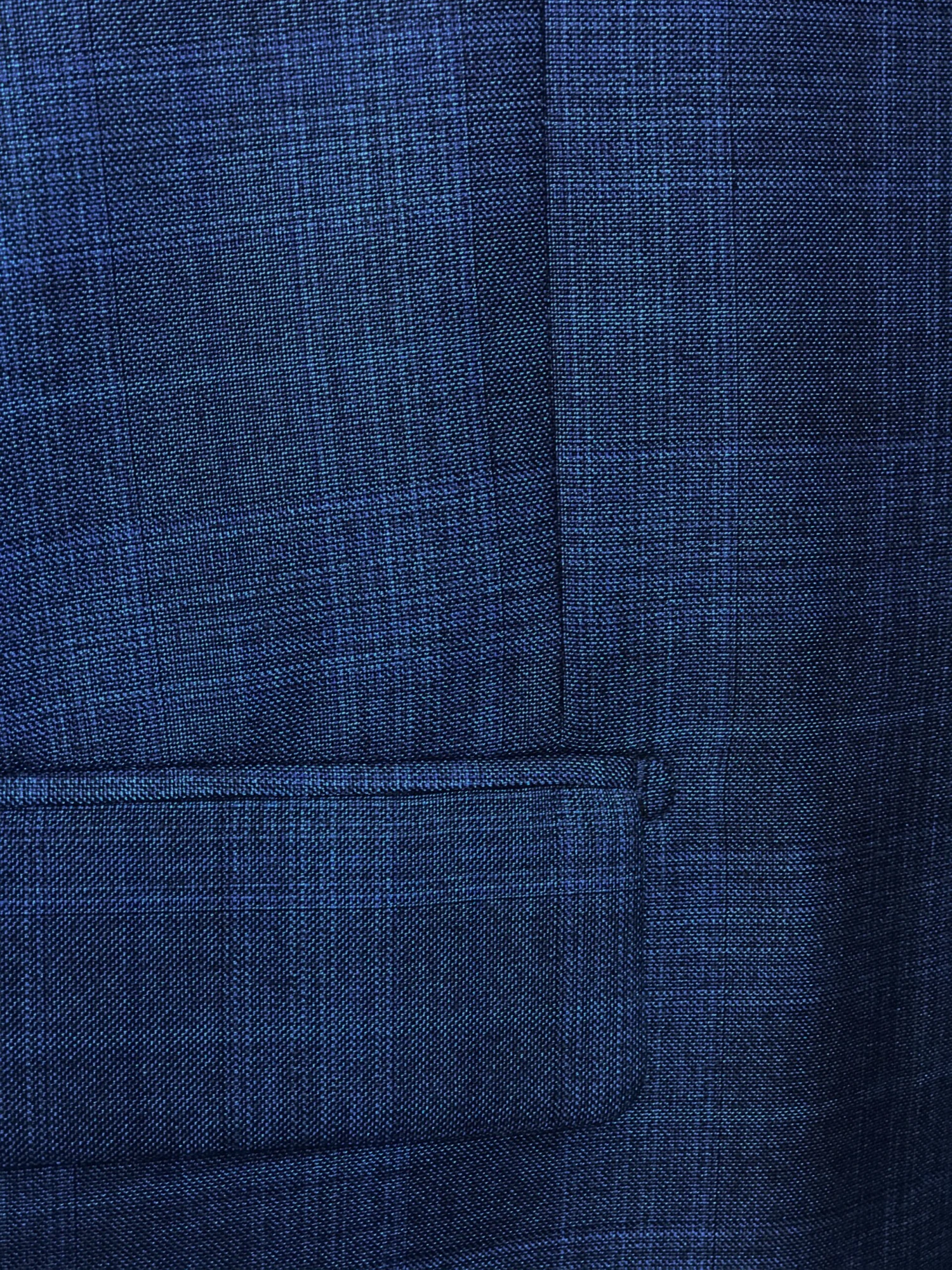 Pompey Collection - Men's Glen Plaid Dress Suit 2 Piece Regular Fit In Blue 4 Pompey Collection - Men's Glen Plaid Dress Suit 2 Piece Regular Fit In Blue - Image 2