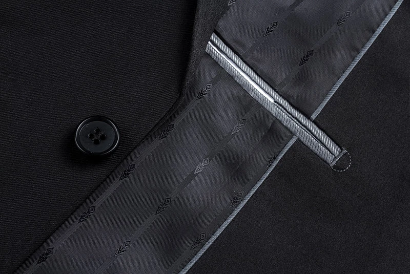 Black 2 Piece Tuxedo Shawl Lapel Slim Fit 7 Black 2 Piece Tuxedo Shawl Lapel Slim Fit - Image 5