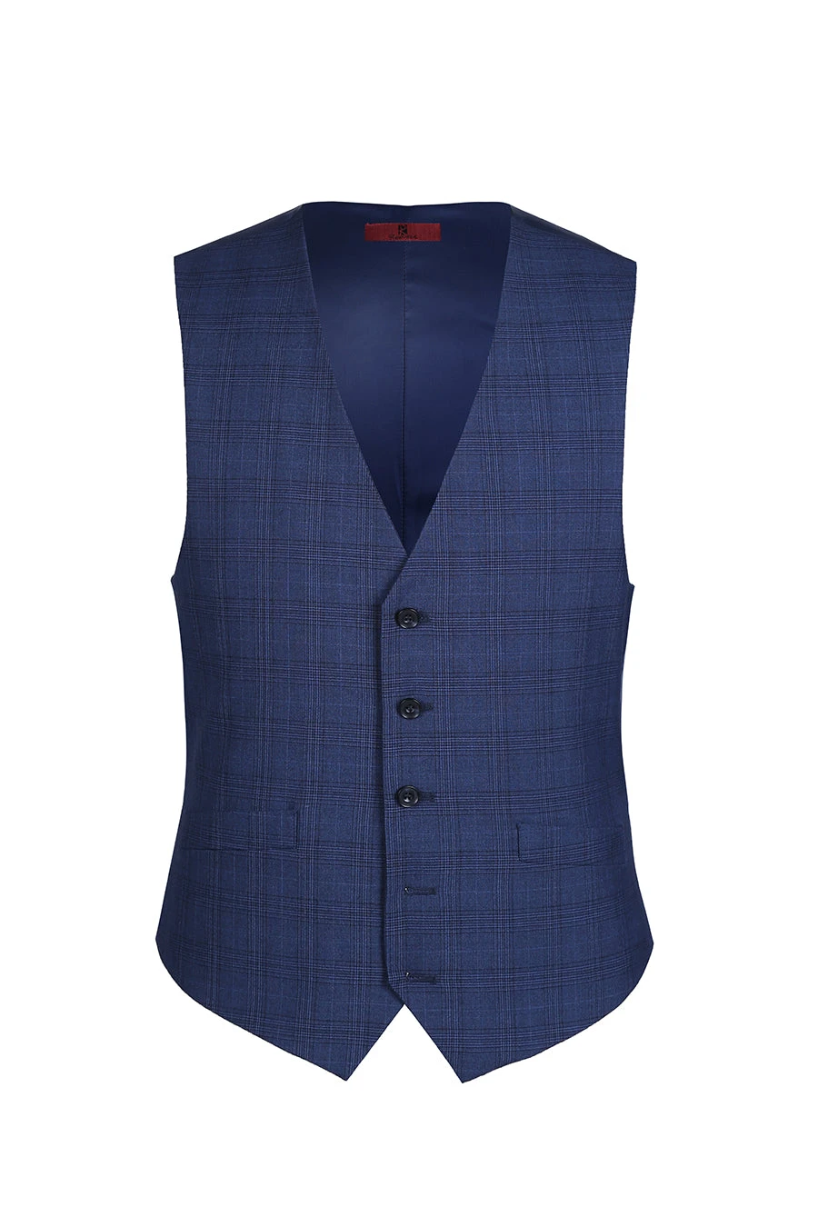 San Gemini Collection - 3 Piece Suit 2 Buttons Blue Glen Plaid Regular Fit 10 San Gemini Collection - 3 Piece Suit 2 Buttons Blue Glen Plaid Regular Fit - Image 8