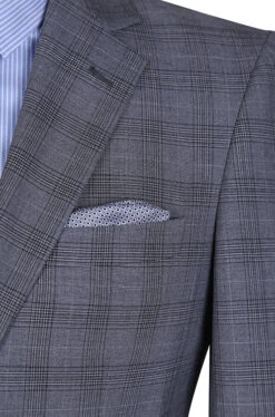 San Gemini Collection - 3 Piece Suit 2 Buttons Gray Glen Plaid Regular Fit -Suit Gold Style Shop IMG 8208 4