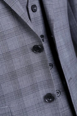 San Gemini Collection - 3 Piece Suit 2 Buttons Gray Glen Plaid Regular Fit -Suit Gold Style Shop IMG 8210 3
