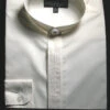 Men's Banded Collar Embroidered Shirt In Ivory -Suit Gold Style Shop IVORY