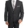 Bacchus Collection - Regular Fit Suit 2 Button 2 Piece In Dark Gray -Suit Gold Style Shop M202 13