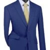 Blue Modern Fit 2 Piece Suit Textured Solid With Peak Lapel -Suit Gold Style Shop M2TR BLUE