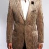 Empire Collection - Modern Fit Beautiful Pattern In Tan Sports Coat -Suit Gold Style Shop ME175 01