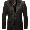 Empire Collection - Black Sequin Texture Design Sports Coat Slim Fit 1 Empire Collection - Black Sequin Texture Design Sports Coat Slim Fit -Suit Gold Style Shop ME263H 01s