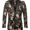 Empire Collection - Gold And Black Slim Fit Floral Pattern Sports Coat -Suit Gold Style Shop ME266H 01 07005