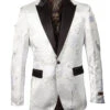 (XL, 2XL, 5XL) Empire Collection - White And Silver Slim Fit Floral Pattern Sports Coat -Suit Gold Style Shop ME266H 03 32033 728e2824 c932 453d b89d 78eff08257fe