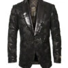 Empire Collection - Black Sequin Shawl Collar Sports Coat Slim Fit -Suit Gold Style Shop ME275H 01