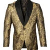 Empire Collection - Gold Floral Pattern Shawl Collar Sports Coat Slim Fit