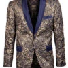 Empire Collection - Slim Fit Formal Dinner Show Blazer In Gold/Navy -Suit Gold Style Shop ME319H 01 S