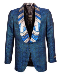 Empire Collection - Navy Slim Fit Satin Shawl Lapel Sports Coat Limited Edition