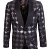Empire Collection - Black Slim Fit Formal Dinner Show Jacket Shawl Lapel -Suit Gold Style Shop ME327H 01 S
