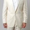 Ivory Slim Fit 2 Piece Tuxedo With Satin Peak Lapel
