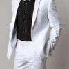 Regular Fit White 2 Piece Tuxedo With Slim Satin Lapel -Suit Gold Style Shop MT202S 02S