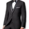 Regular Fit Black 2 Piece Tuxedo With Satin Lapel -Suit Gold Style Shop MT202S BK