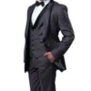 Gray Slim Fit Tuxedo 3 Piece With Satin Shawl Collar Vest -Suit Gold Style Shop MT239S 01 4b245262 1f6d 4f38 bbb3 2320a2de3d8b