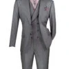 Charcoal Modern Fit 3 Piece Suit With Vest And Adjustable Waist Band Pants -Suit Gold Style Shop MV2K 2 CHARCOAL 2 JPG