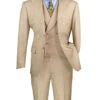 Taupe Modern Fit 3 Piece Suit With Vest And Adjustable Waist Band Pants -Suit Gold Style Shop MV2K 2 TAUPE JPG