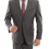 Arezzo Collection - 100% Wool Suit Modern Fit Italian Style 2 Piece In Dark Gray -Suit Gold Style Shop MW246 02