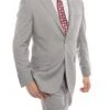 Arezzo Collection - 100% Wool Suit Modern Fit Italian Style 2 Piece In Gray -Suit Gold Style Shop MW246 05