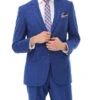 Wool Suit Modern Fit Windowpane 2 Piece In Royal 1 Wool Suit Modern Fit Windowpane 2 Piece In Royal -Suit Gold Style Shop MW247 04 ROYAL