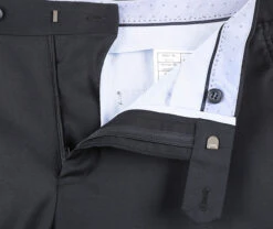 Half Canvas Wool Dress Suit Regular Fit 2 Piece In Black -Suit Gold Style Shop RHC100 1 1