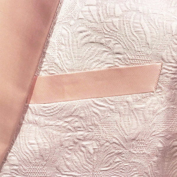 Rose Gold Pink Slim Fit Tuxedo 4 Piece With Satin Shawl Collar Beveled Designed Vest 4 Rose Gold Pink Slim Fit Tuxedo 4 Piece With Satin Shawl Collar Beveled Designed Vest - Image 2