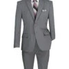 Medium Gray Slim Fit Men's 2 Piece Business Suit 2 Button -Suit Gold Style Shop S 2PP MGRAY