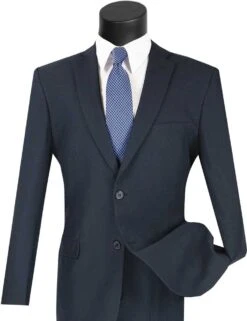 (42R Blazer) Navy Slim Fit Men's Blazer 2 Button