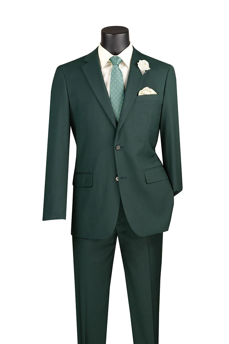 Slim Fit Men's Suit 2 Piece 2 Button In Hunter Green 3 Slim Fit Men's Suit 2 Piece 2 Button In Hunter Green