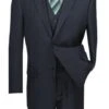 Sovana Collection - Regular Fit 3 Piece Suit 2 Button Tone On Tone Stripe In Navy -Suit Gold Style Shop SO1V2RS 7 NAVY