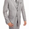 (38R, 42L, 48R, 56L) Light Gray 3 Piece Modern Fit Suit 2 Button V-Neck Vest -Suit Gold Style Shop SO4M158 05 LIGHTGRAY c8056699 5c53 494d 8d24 a79b29ced602