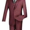 Slim Fit Business Men's Suit 3 Piece 2 Button In Burgundy 2 Slim Fit Business Men's Suit 3 Piece 2 Button In Burgundy -Suit Gold Style Shop SV2900 BURGUNDY