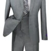 Slim Fit Suit 3 Piece With Double Breasted Vest Glen Plaid In Medium Gray -Suit Gold Style Shop SV2W 5 MG S