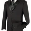 Men's Regular Fit Tuxedo 3 Piece With Vest In Black -Suit Gold Style Shop T 3VR Black 3