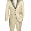 Champagne Sim Fit Tuxedo 2 Pieces With Matching Bow Tie -Suit Gold Style Shop TSJQ 1 CHAMPANE BEIGE JPG