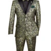 Emerald Green Sim Fit Tuxedo 2 Pieces With Matching Bow Tie -Suit Gold Style Shop TSJQ 1 EMERALD JPG