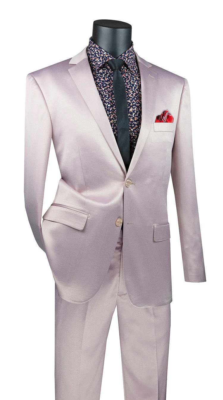 Ultra Slim Fit Shiny Sharkskin 2 Button 2 Piece Suit In Blush 3 Ultra Slim Fit Shiny Sharkskin 2 Button 2 Piece Suit In Blush