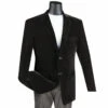 Velvet Regular Fit Fashion Jacket In Black -Suit Gold Style Shop b27black