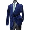 Velvet Regular Fit Fashion Jacket In Sapphire -Suit Gold Style Shop b27sap