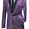 Slim Fit Velvet Party Jacket 1 Button Shawl Lapel In Purple 2 Slim Fit Velvet Party Jacket 1 Button Shawl Lapel In Purple -Suit Gold Style Shop bs 15 purpleS