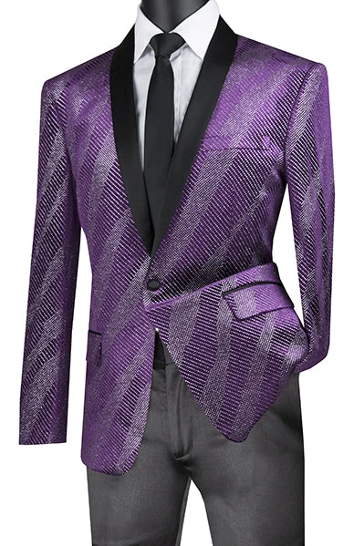 Slim Fit Velvet Party Jacket 1 Button Shawl Lapel In Purple 3 Slim Fit Velvet Party Jacket 1 Button Shawl Lapel In Purple