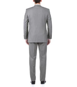 Bevagna Collection - Light Gray 100% Virgin Wool Regular Fit Pick Stitched 2 Piece Suit -Suit Gold Style Shop c508 5bei