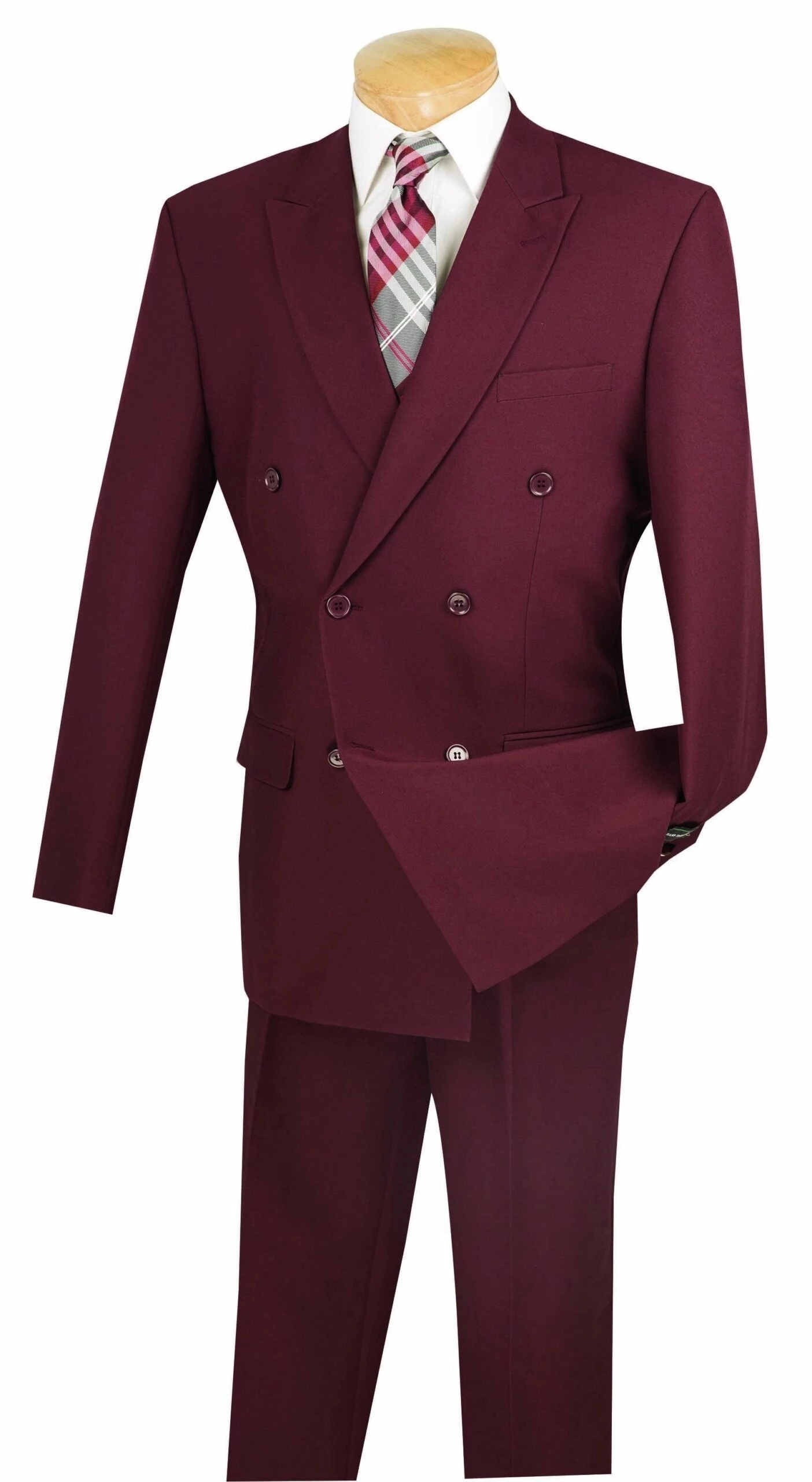 Atlantis Collection - Burgundy Regular Fit Double Breasted 2 Piece Suit 3 Atlantis Collection - Burgundy Regular Fit Double Breasted 2 Piece Suit