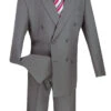 Atlantis Collection - Medium Gray Regular Fit Double Breasted 2 Piece Suit