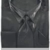 Black Metallic Velvet Dress Shirt Set French Cuff -Suit Gold Style Shop ds3808p2 black