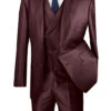 Burgundy Modern Fit Shiny Sharkskin 2 Button 3 Piece Suit -Suit Gold Style Shop mv2r 1 burgundy s