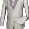 Slim Fit Shiny Sharkskin Men's 2 Piece Suit In Gray -Suit Gold Style Shop pic477