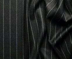 Helios Collection - Regular Fit 3 Piece Suit 2 Button Banker Stripe In Black -Suit Gold Style Shop pinstripe black